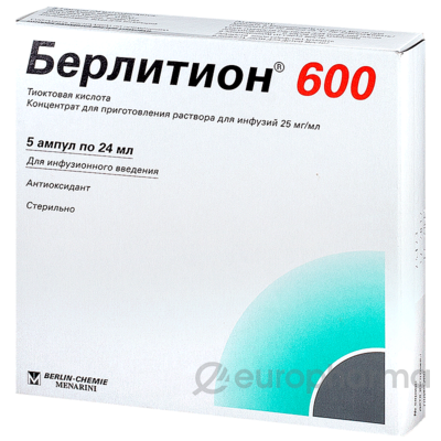 Берлитион 600 мг/24 мл, №5, амп.