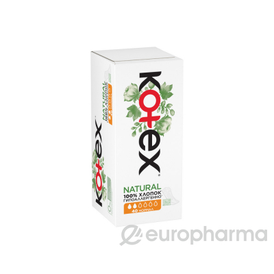 Kotex женские ежедневные прокладки Natural нормал гигиенические № 40 шт