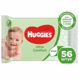 Huggies салфетки детские Huggies BW Ultra Comfort Aloe Triplo влажные № 56 шт