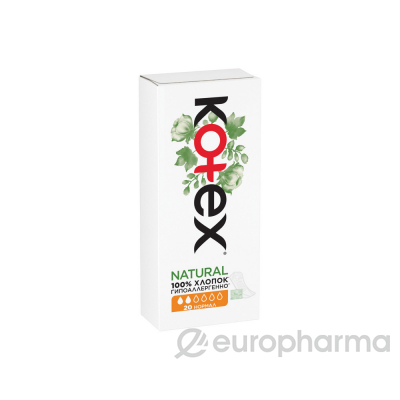 Kotex женские ежедневные прокладки Natural нормал гигиенические № 20 шт