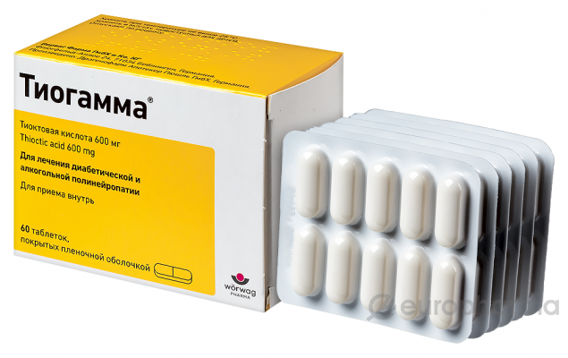 Тиогамма 600 мг № 60 табл п/плён оболоч