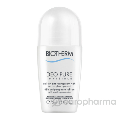 Biotherm дезодарант роликовый DEO PURE INVISIBLE ROLL ON 48H 75 мл