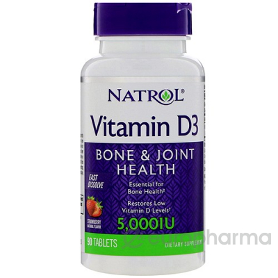 Natrol Витамин Д3 5000МЕ №90 быстрорастворимые таблетки