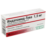 Индапамид-Тева 1,5 мг № 30 табл покрытые оболочкой