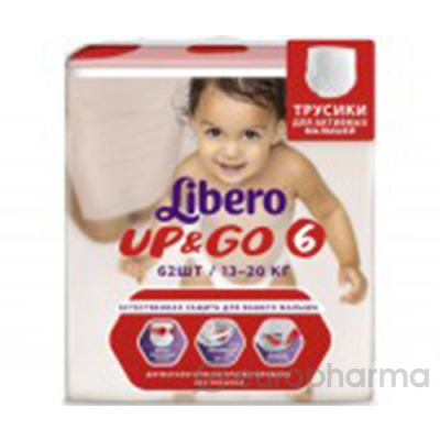 Libero Подгузники NEW Up&Go XL (62) 13-20 (6) (5527) эконом Libero Подгузники NEW Up&Go XL (62) 13-20 (6) (5527) эконом