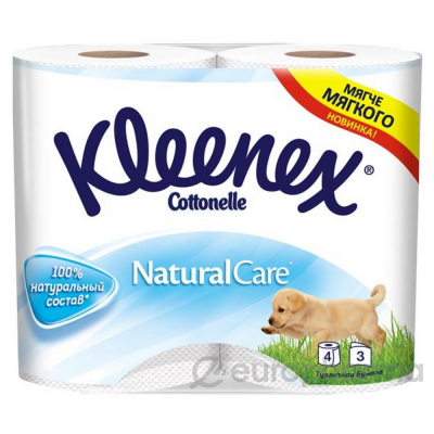 Kleenex туалетная бумага 3-х сл ВТ Natural Care 4х10