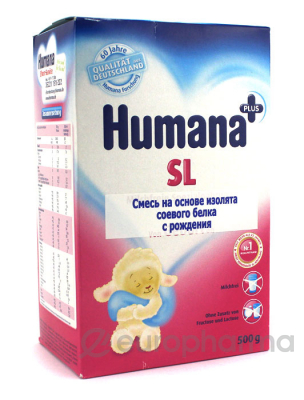 Humana смесь SL на основе изолята соевого белка для детей с 0 месяцев 500 г