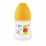 Happy Care Бутылочка для кормления из полипропилена Sweet baby с ручками с силиконовой соской 150 мл