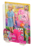 Barbie путешествие кукла путешественница пластик FWV250