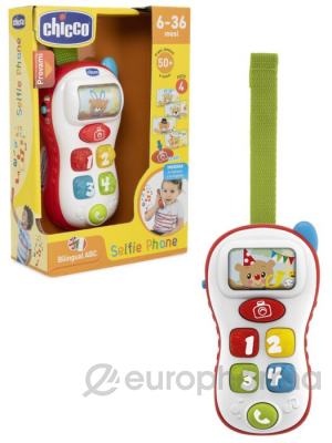 Chicco говорящий телефон Selfie ABC 6 м+ пластик 00009611000180