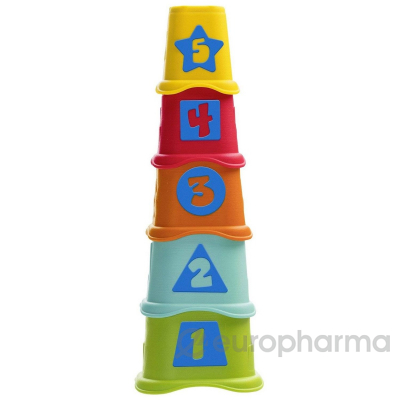 Chicco развивающая игрушка пирамидка Stacking Cups 6 м+ пластик 00009373000000