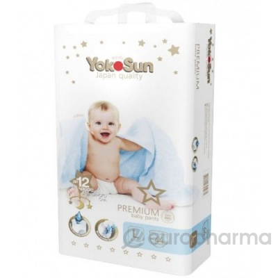 YokoSun подгузники-трусики Premium L для детей 9-14 кг п/эт пакет № 44 шт
