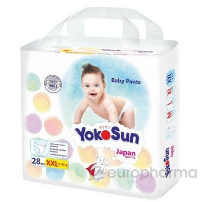YokoSun подгузники-трусики XXL для детей 15-23 кг п/эт пакет № 28 шт