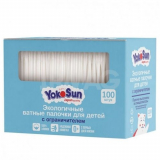 YokoSun экологичные ватные палочки с ограничителем для детей картон № 100 шт