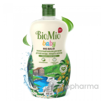 BioMio бальзам для мытья посуды BABY детский 450 мл Ромашка/Иланг-Иланг