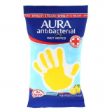 Aura Влажные салфетки Лимон антибактериальные 15 шт