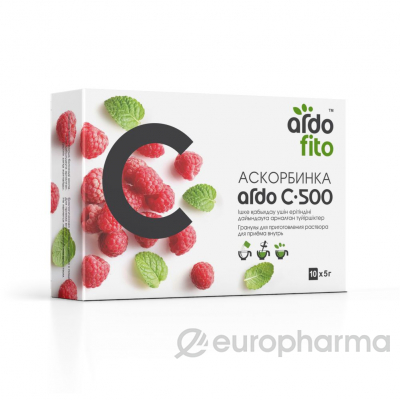 Аскорбинка ARDO FITO С 500 мг № 10 пакетики малина