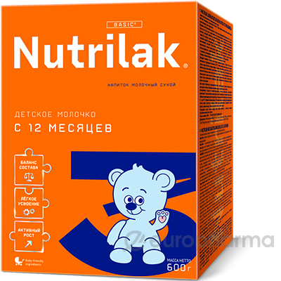 Nutrilak напиток молочный сухой 3 картон 600 г № 6 шт