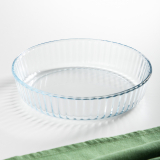 SATOSHI Форма для запекания жаропрочная круглая, стекло, 26,3х5,7см, рельефный бортик