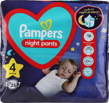 PAMPERS Подгузники-трусики Night Pants T1 22 шт 4