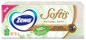 Zewa Softis носовые платочки бело-кремовые 4 слоя 10 упаковок 9 штук