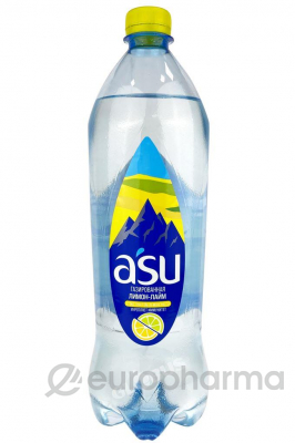 Asu вода газированная 1,0 л лимон-лайм