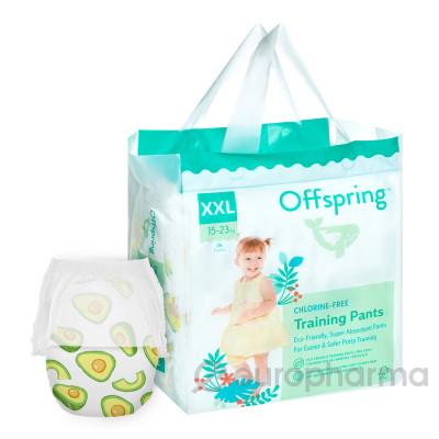 Offspring трусики-подгузники, XXL 15-23 кг. 24 шт. расцветка Авокадо