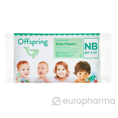 Offspring подгузники, Travel pack, NB 2-4 кг. 3 шт. 3 расцветки