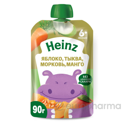 Heinz пюре ябл-морковь-тыква-манго 90г
