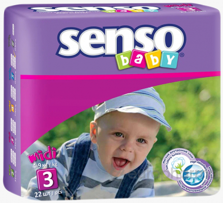 Senso Baby подгузники для детей с кремом бальзамом B3 22 шт
