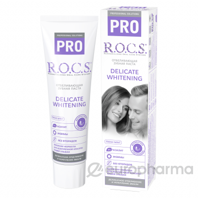Rocs зубная паста деликатное отбеливание Pro fresh mint 135 гр