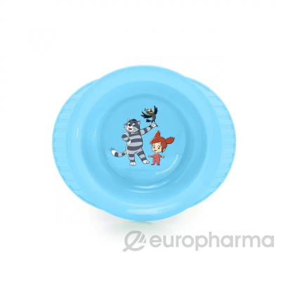 МАМА ТАМА Тарелка пластиковая глубокая на присоске, 6 мес.+, цвет: голубой