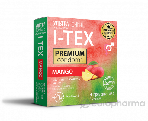 I-TEX презервативы ультратонкие с ароматом манго 3 шт