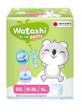 WATASHI Трусики-подгузники одноразовые для детей 5/XL 13-20 кг small-pack 16шт /4