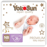 YokoSun Подгузники Premium NB (0-5 кг) 36 шт