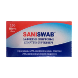 Салфетки спиртовые SANISWAB 30*60 мм №100