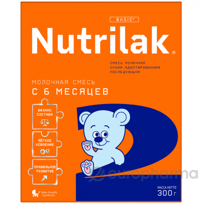 Нутрилак (Nutrilak) 2 смесь сухая молочная адаптированная последующая с 6 до 12 мес 300 гр