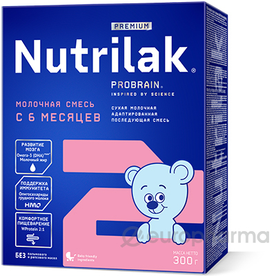 Нутрилак (Nutrilak) Premium 2 смесь мол. сух. адап. последующая 300 гр