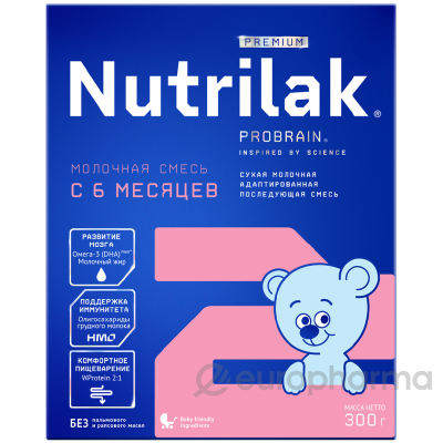 Нутрилак (Nutrilak) Premium 2 смесь мол. сух. адап. последующая 300 гр