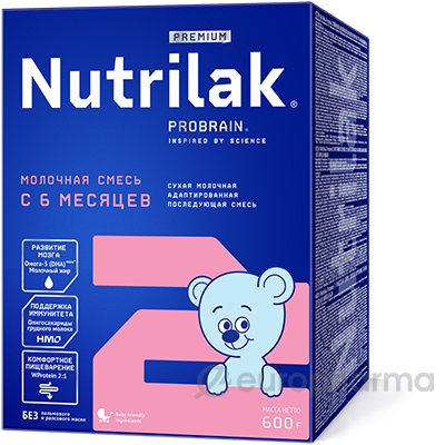 Нутрилак (Nutrilak) Premium 2 смесь мол. сух. адап. последующая 600 гр