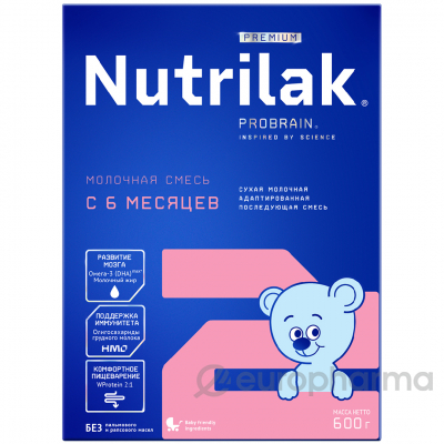 Нутрилак (Nutrilak) Premium 2 смесь мол. сух. адап. последующая 600 гр