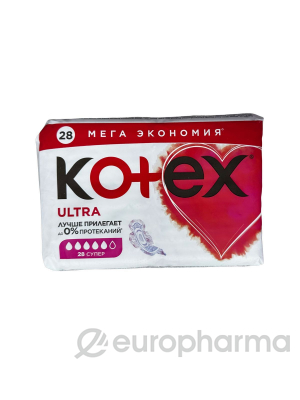Прокладки гигиенические Kotex (Quadro) Super 28x12 CIS Corona