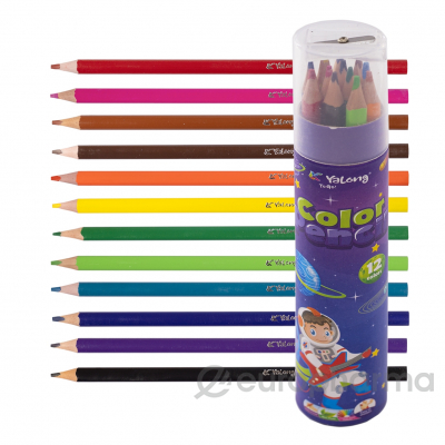 Yalong Цветной карандаш в тубусе YL211075 12 цвет