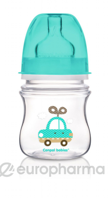 Бутылочка PP EasyStart с широким горлышком антиколиковая, 120 мл, 0+ Newborn baby, голуб. 35/216_blu