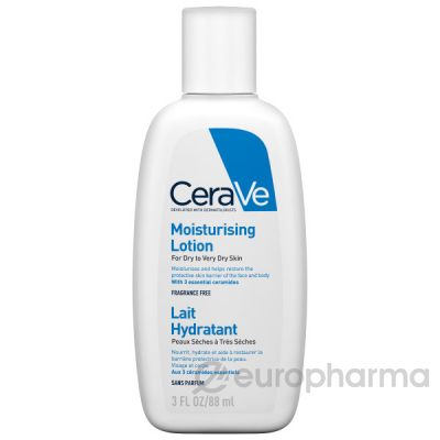 CeraVe Увлажняющий лосьон для сухой и очень сухой кожи лица и тела, 88 мл