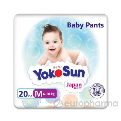 YokoSun подгузники-трусики M для детей 6-10 кг п/эт пакет