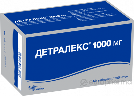 Детралекс® 1000мг №60, таблетка покрытый оболочкой