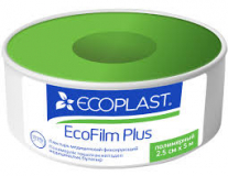 ECOPLAST Пластырь мед фикс полимер "EcoFilm plus" 2,5см*5м