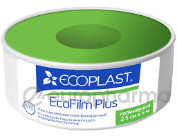 ECOPLAST Пластырь мед фикс полимер "EcoFilm plus" 2,5см*5м