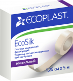 ECOPLAST Пластырь мед фикс текстиль "EcoSilk" 1,25см*5м